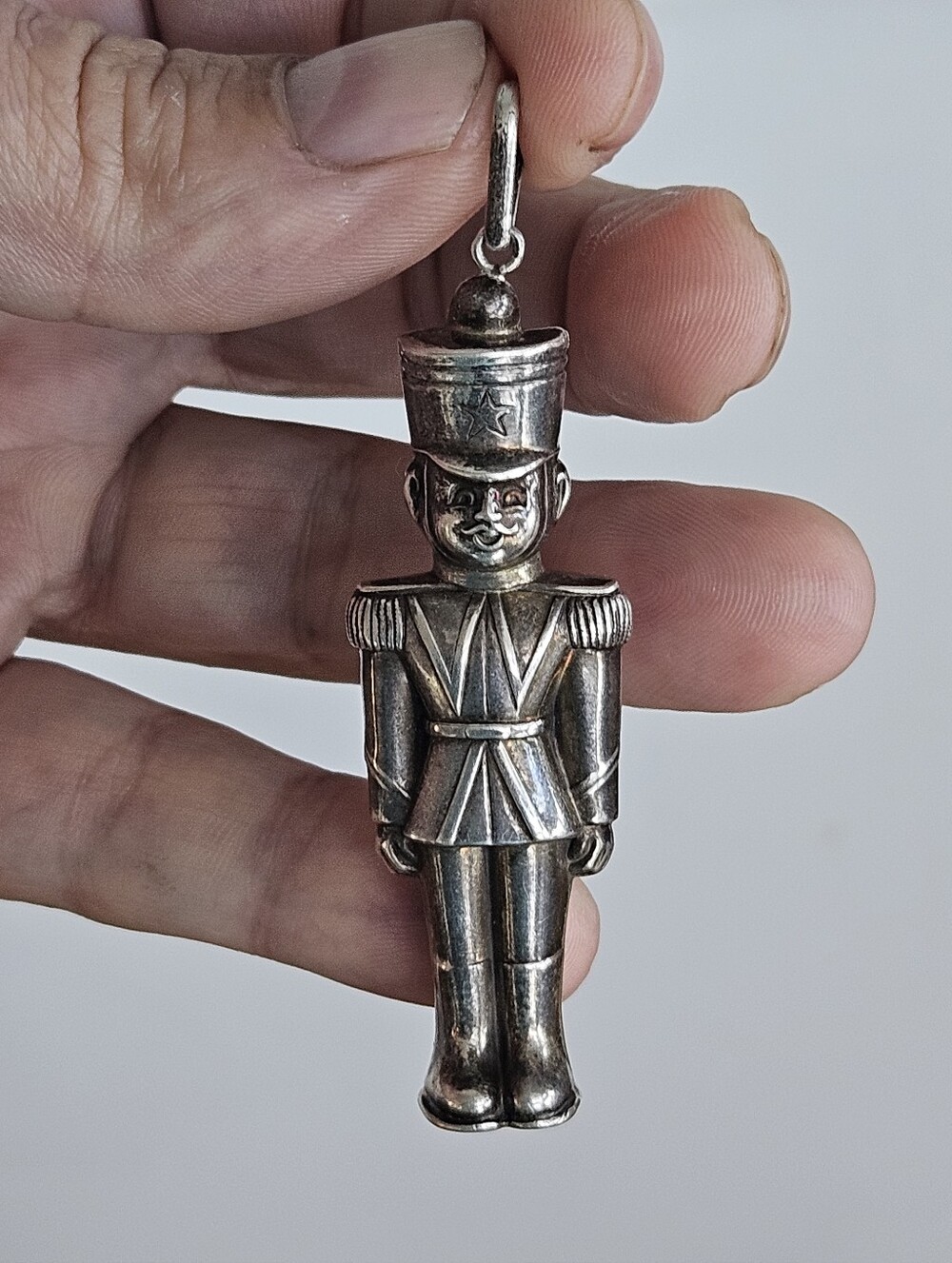 Vintage RM Trush Cazenovia Sterling Silver 3-D Toy Soldier Pendant 3"